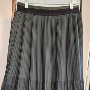 Ted Baker Green Midi leated skirt with lace Size 2
